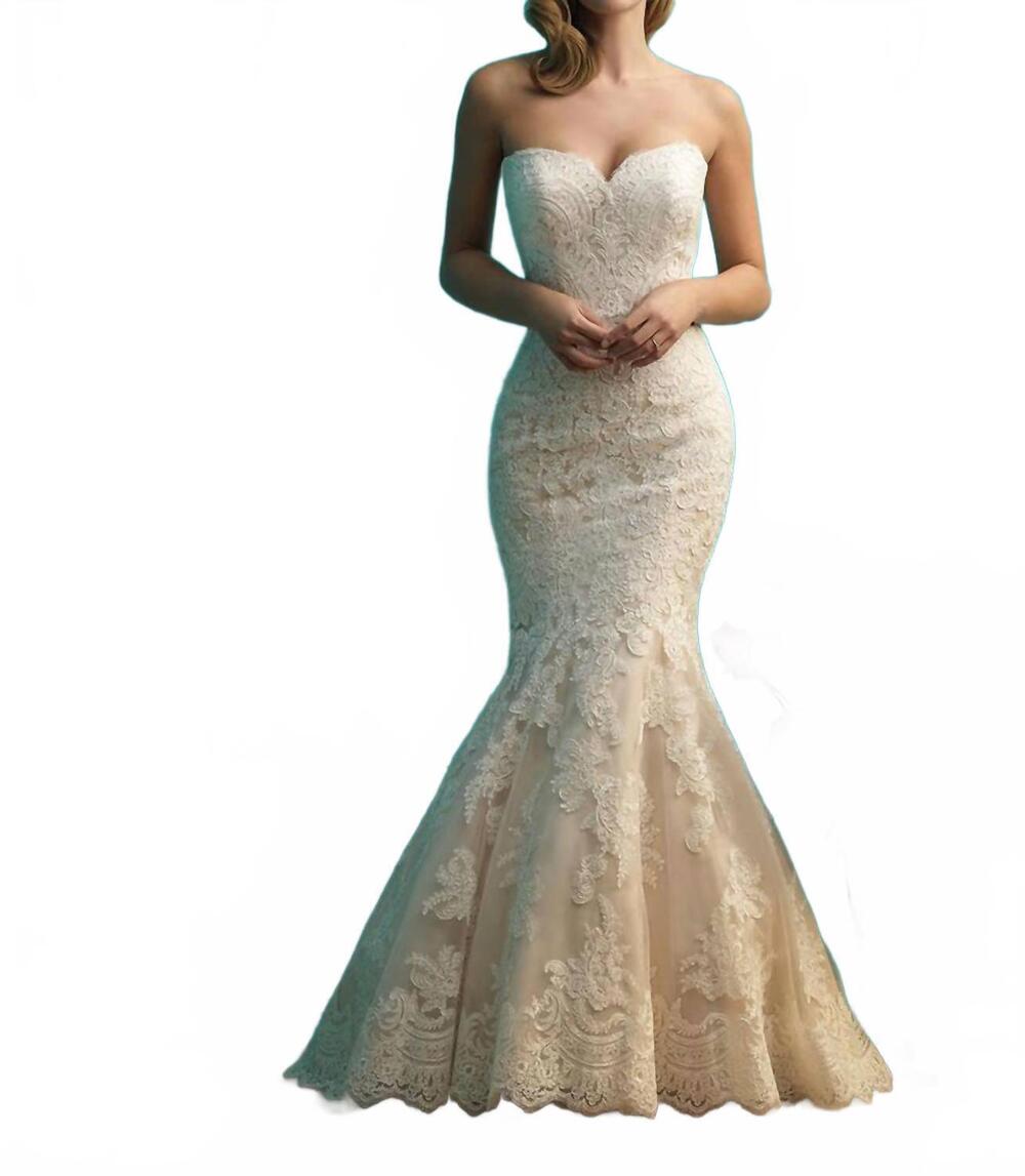 NEW ALLURE BRIDALS strapless wedding gown in ivory